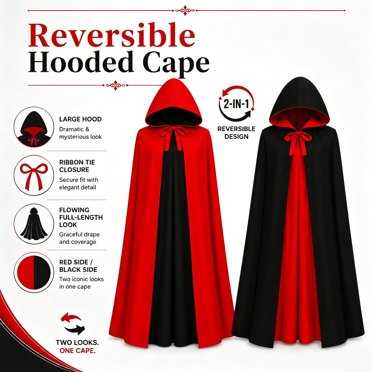 Women Velvet Hooded Cape Halloween Christmas Cloak
