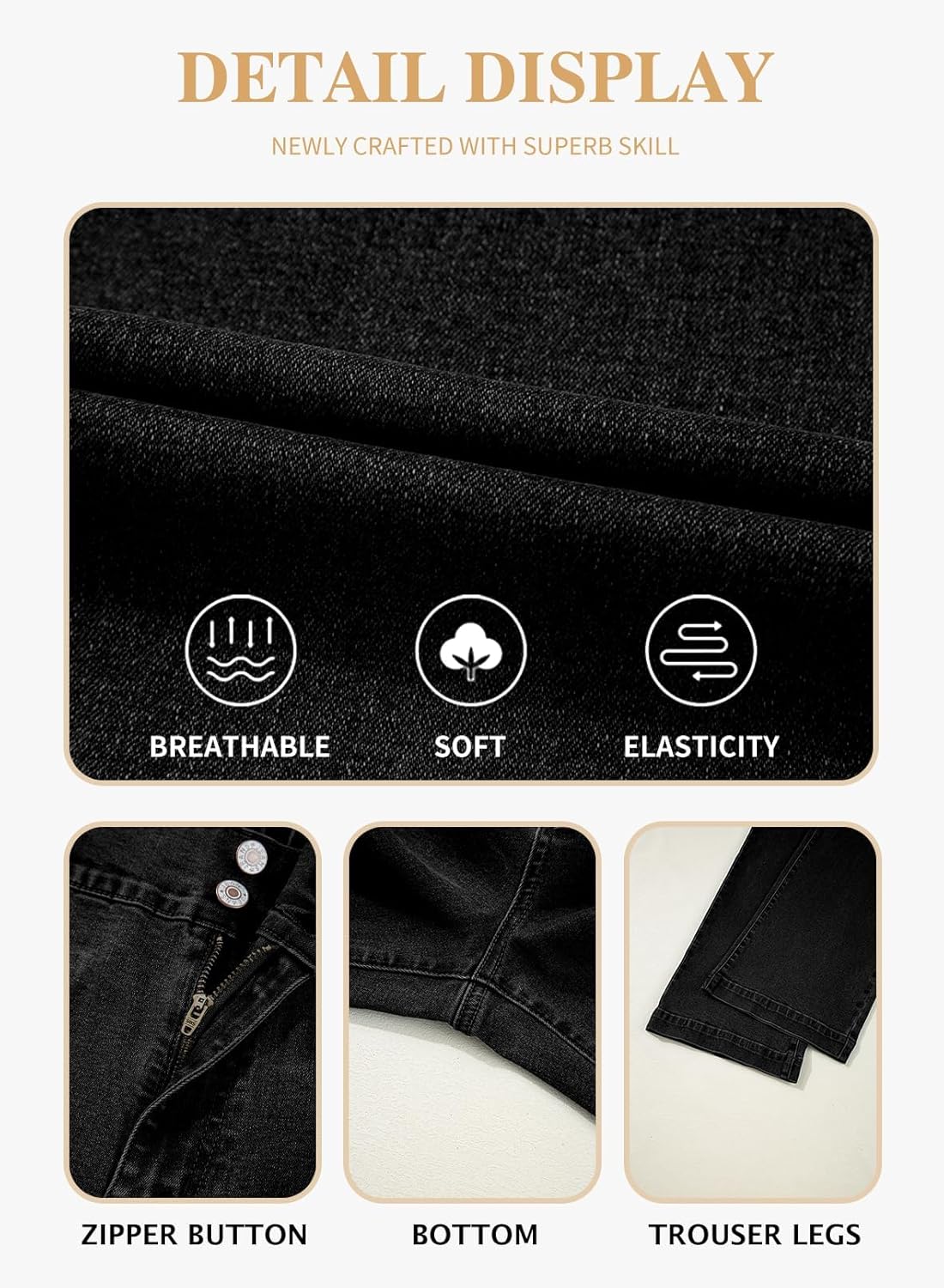 Eytino Women Plus Size Wide Leg Jeans High Waisted Stretchy Straight Leg Jeans Loose Trendy Denim Pants(1X-5X) - Image 5