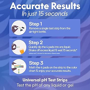 pH Test Strips - 200 Litmus Paper pH Test Strips for Urine and Saliva Level Testing (PHUNIV) - 0 to 14 Universal Plastic pH Strips Drinking Water, Kombucha, Pool, Spa, Hotub, Soap, Urine and Saliva