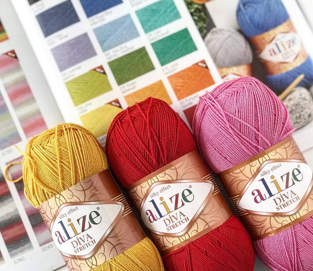 ALIZE 100g Diva 283 Premium Wolle Seidiges Microfaser