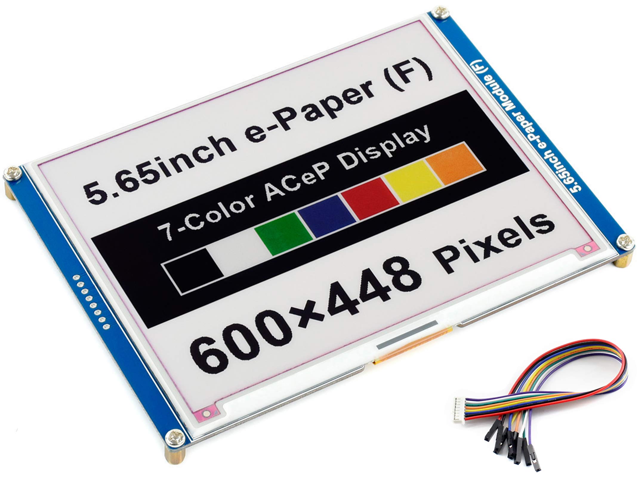 5.65inch ACeP 7-Color E-Paper Display for Raspberry Pi 4B/3B+/3B/2B/Zero/Zero W/Zero WH and Jetson Nano, 600x448 Pixels SPI Interface No Backlight E-Ink Module Compatible with Arduino/STM32