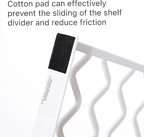 Miniatura 4 de CY craft 8 separadores de estantes, separadores de estantes de madera gruesa, separadores de estantes de armario de plástico blanco, organizador de