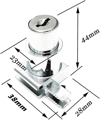 Miniatura 2 de XMHF Cerradura de presión de émbolo para puerta corrediza de vidrio vitrina vitrina con bisagras cerradura de gabinete de vidrio apto para 0.197