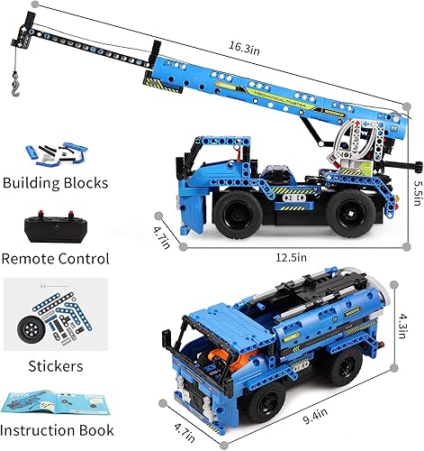 Miniatura 6 de Juguetes de construcción STEM de control remoto para niños de 6 a 12 años kits de construcción de vehículos técnicos 2 en 1 para niños de 8 a 12