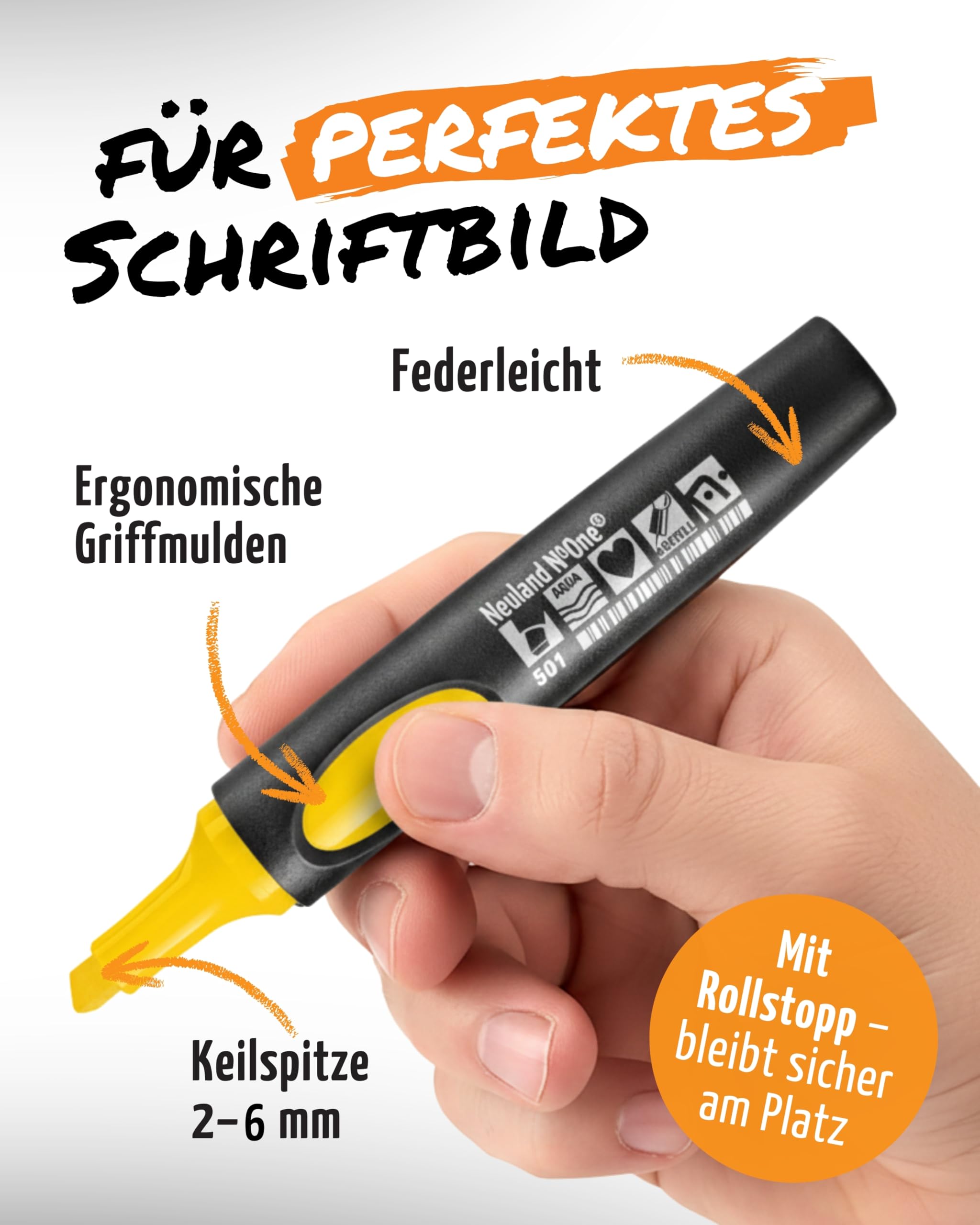 Neuland No.One® Flipchartmarker I Mehrfarbiges 8er Set mit Keilspitze 2-6mm I Nachfüllbarer Marker für Trainer, Moderatoren & Coaches I Ergonomischer & langlebiger Flipchartstift