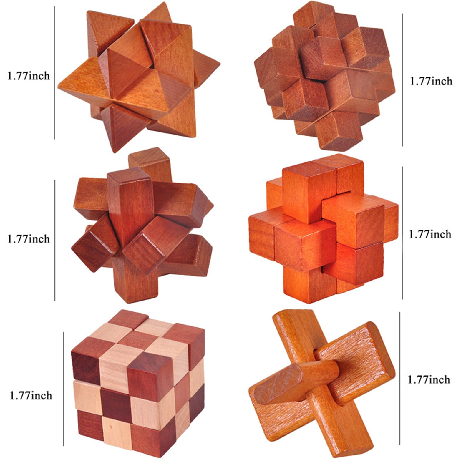 Rompecabezas 3D de Madera del Enigma Juego Puzle, IQ Juguete Educativo, Rompecabezas de lógica, Prueba de Inteligencia, Rompecabezas 3D entrelazados, para niños y Adultos
