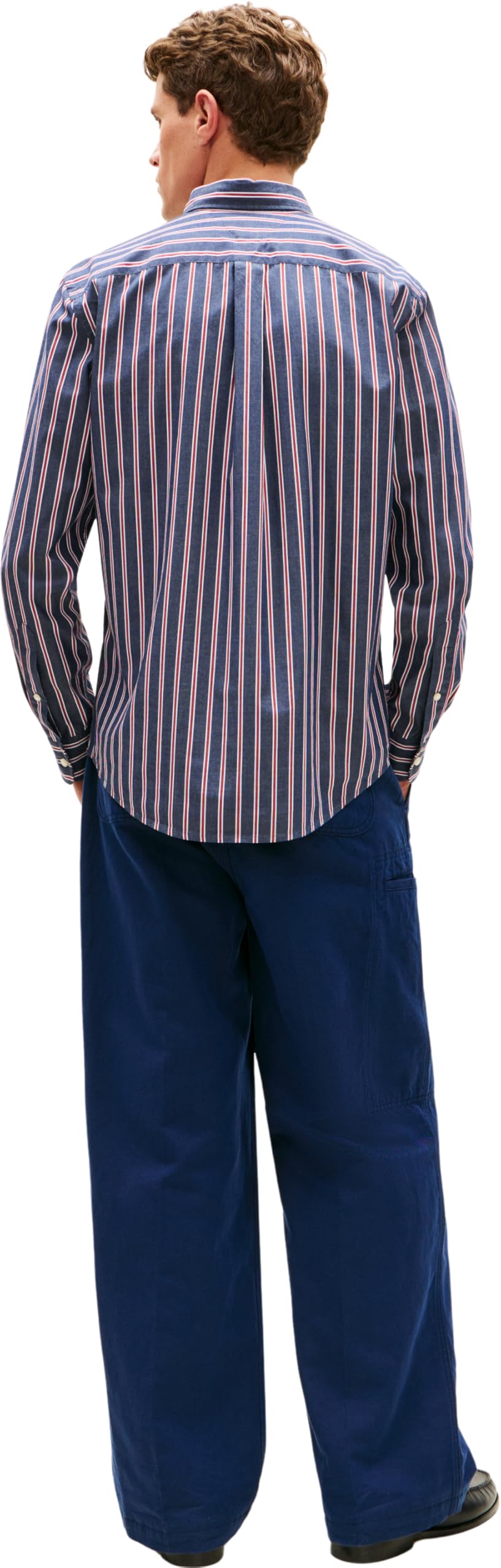 Tommy Hilfiger Flex Poplin Bold Stripe RF Shirt Mw0mw39159 Chemise L/S Homme (Lot de 1)
