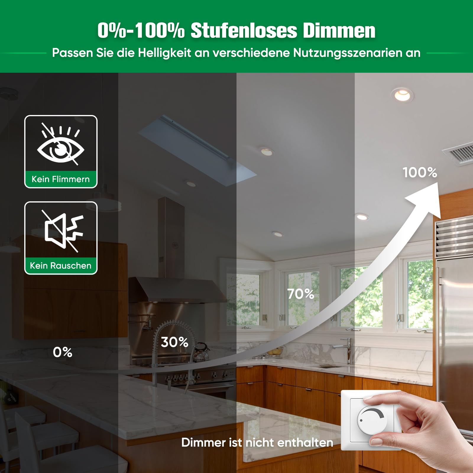 Shine Decor LED Einbaustrahler,Neutralweiß 4000K Dimmbar,Led Spot Deckenstrahler,LED Einbauleuchten Für Schlafzimmer Badezimmer Küche,10er Set