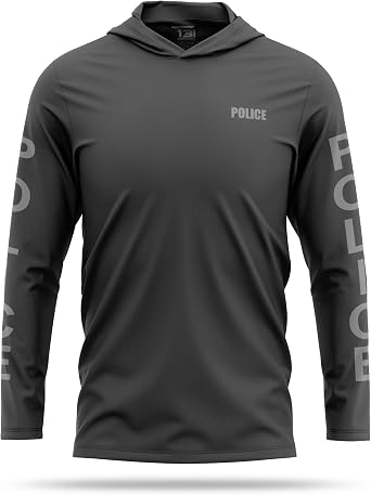13Fifty 13FA Police Utility Hooded Long Sleeve - USA Patriotic - Durable Breathable Moisture Wicking Law Enforcement Uniform