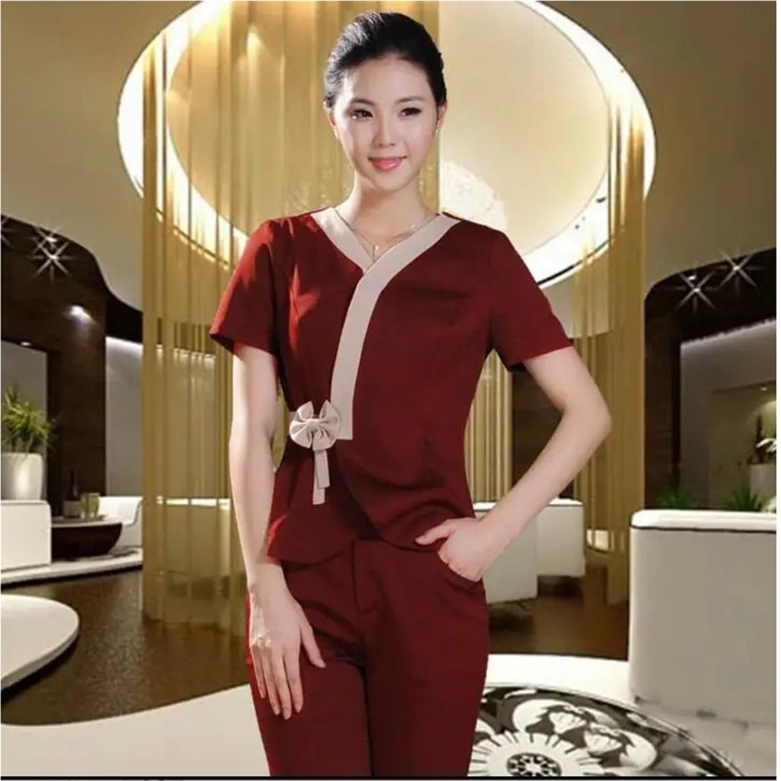 Indumenti per Infermieri Divise da Massaggio for Donne, Salone di Bellezza, Spa, Lavoro, Pantaloni, Estetista