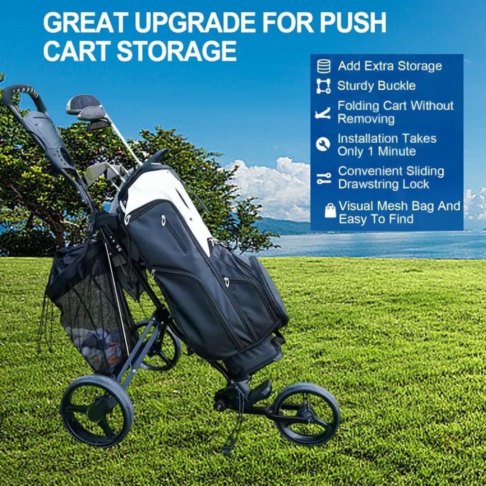 Golfwagen Aufbewahrung Golfwagen Trolley Ball Tasche Verschluss Push Cart Net Mesh Aufbewahrungstasche