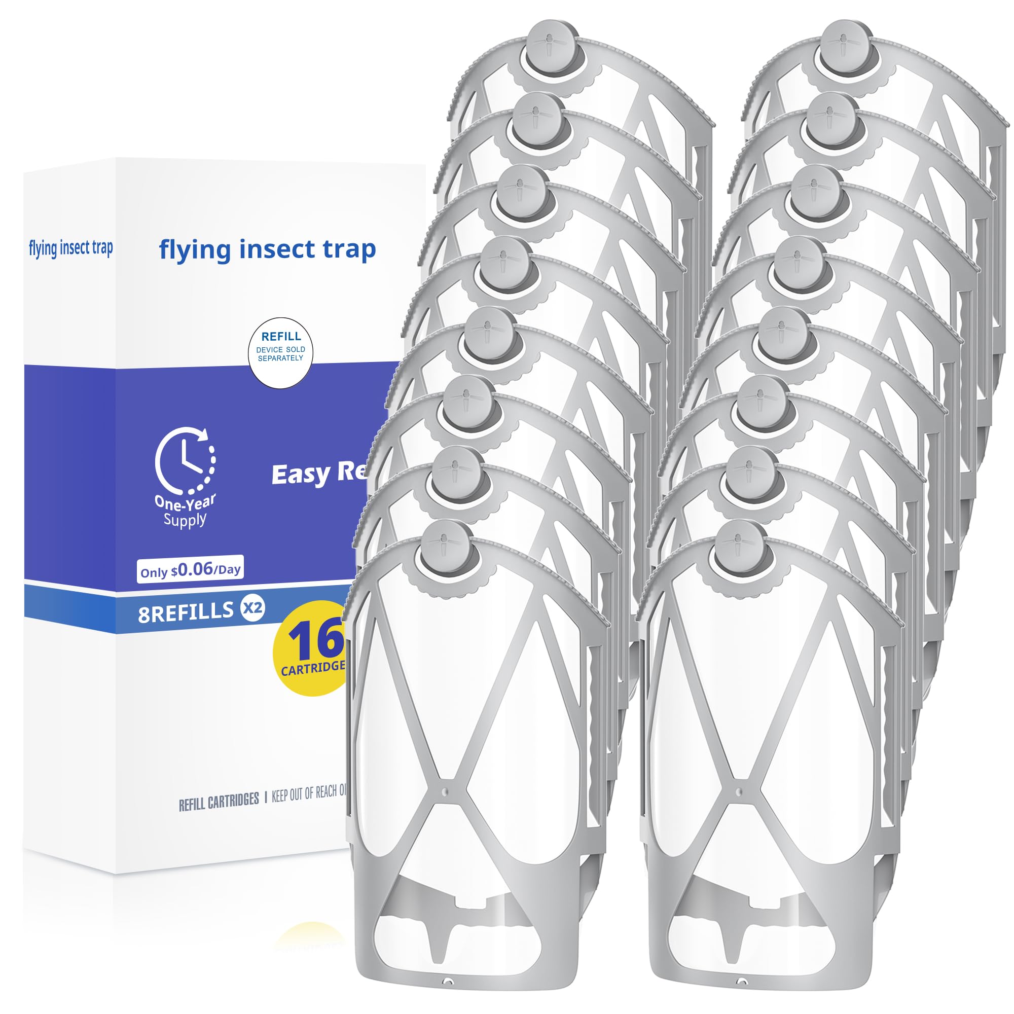 UBeesize 16-Pack Refill Cartridge for Zevo M364 and Max — Replacement Refill Compatible with Zevo Plug-in Light, 100% Fit (16 Cartridges)