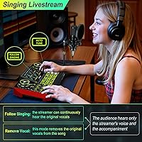 Vista 6 de Paquete de micrófono para podcast con mezclador de audio de tarjeta de sonido en vivo, equipo de podcast, placa de sonido con micrófono