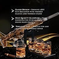 Vista 7 de AR15 - Decantador de pistola de regalo de cumpleaños para hombres, papá, juego de whisky, edición limitada, tapón silenciador, vasos de bala de 27.1