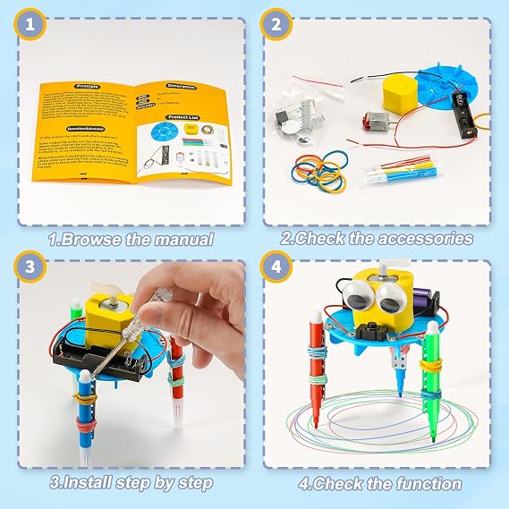STEM robot kit for ages 8-12 years 8-10, science kit for 5-7 years old, STEM toys 6th 7th 8th 9th 10th 12th 13th 14th girls boys birthday gift robot building craft 6-8 engineering motor set