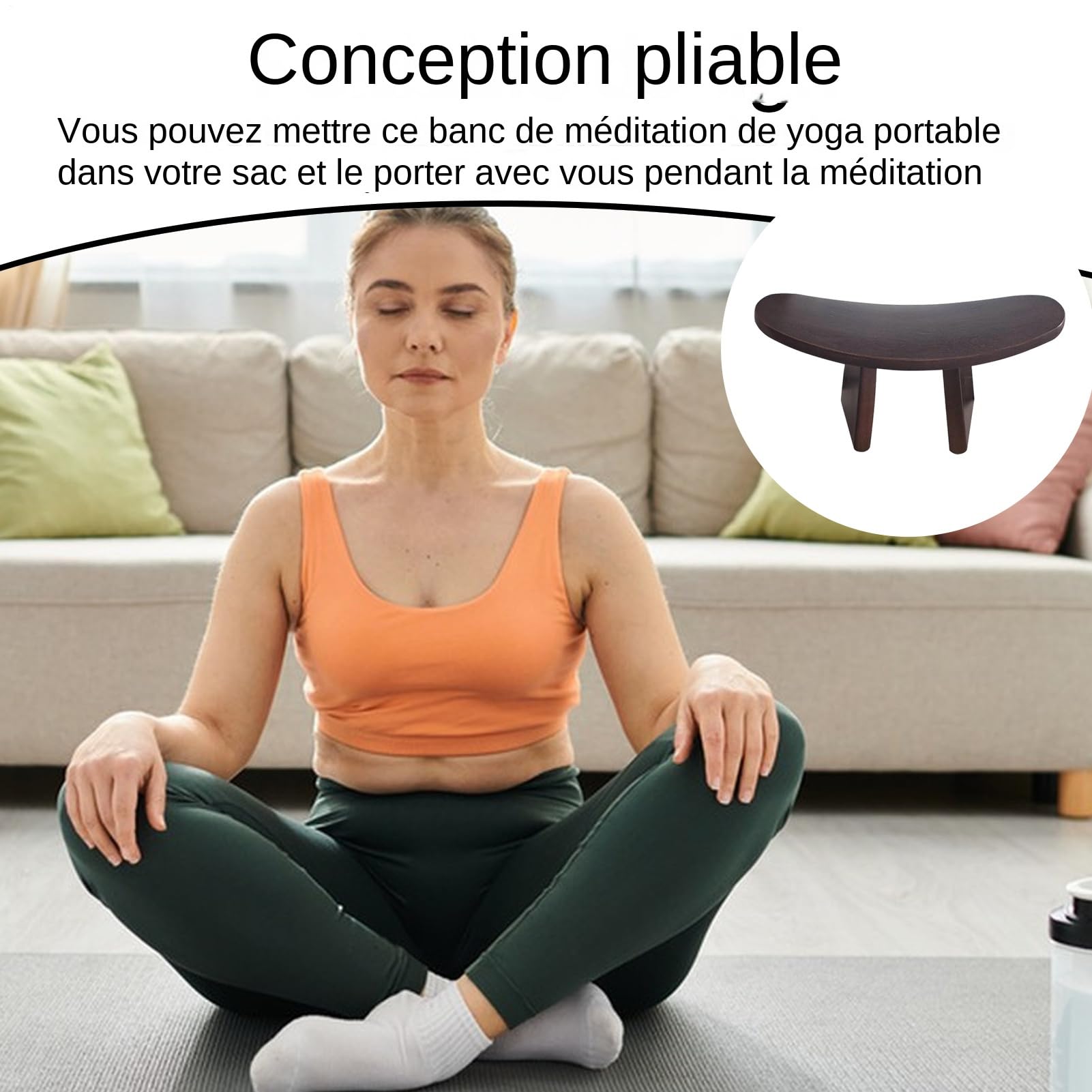 Meditationsbank Klappbarer Holzsitz
