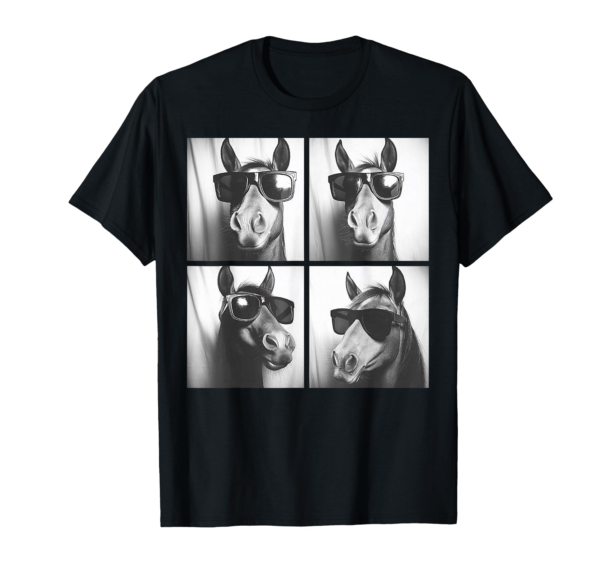 Funny Horse Wearing Sunglasses Photobooth Selfie Farm Animal T-Shirt