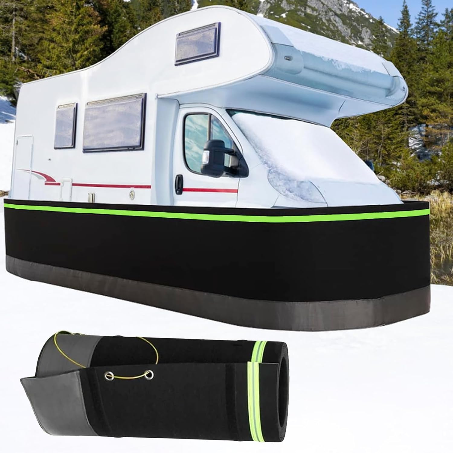 Easy Installation Rv Skirting for Travel Trailer 32 Inches High Skirting for Mobile Home Exterior Thickening and Hardening Rv Storage,28m/92ft