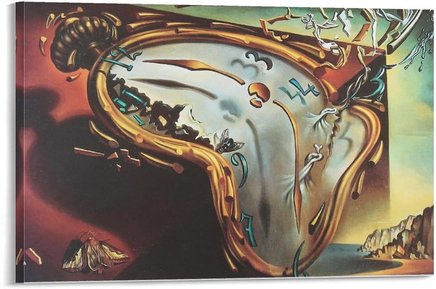Salvador Dali Wall Art Prints - Melting Clock - Famous Surrealism Poster Decorative Painting Canvas Wall Art Living Room Posters Bedroom Painting 16x24inch(40x60cm)