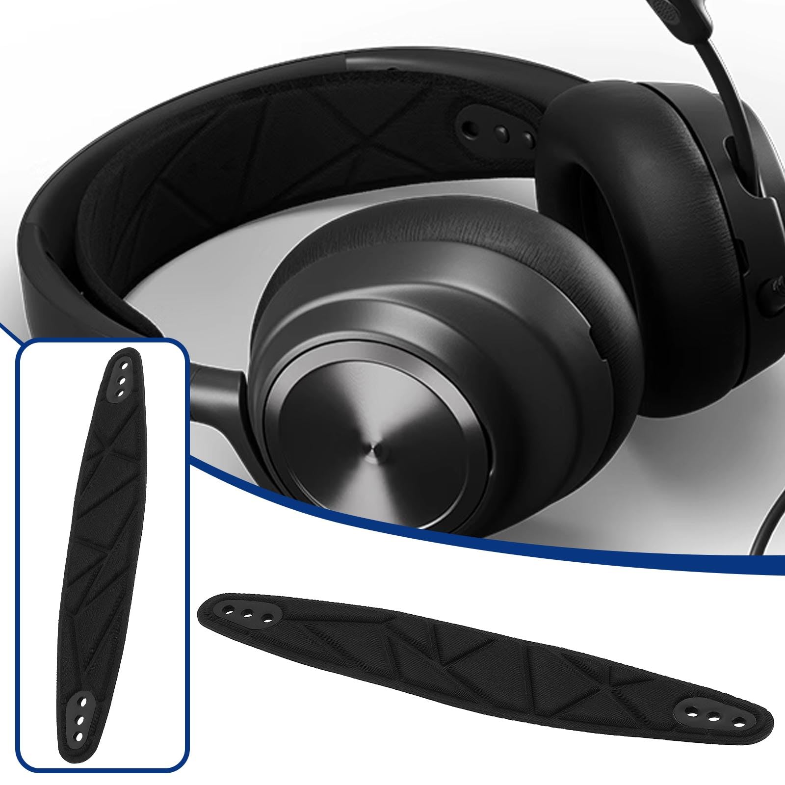 eMagTech 1PC Wired Headset Replacement Headband Compatible with SteelSeries Arctis Nova Pro Wired Headset 21.7x4cm for Audio Workers Music Lovers Gamers Black - Image 3