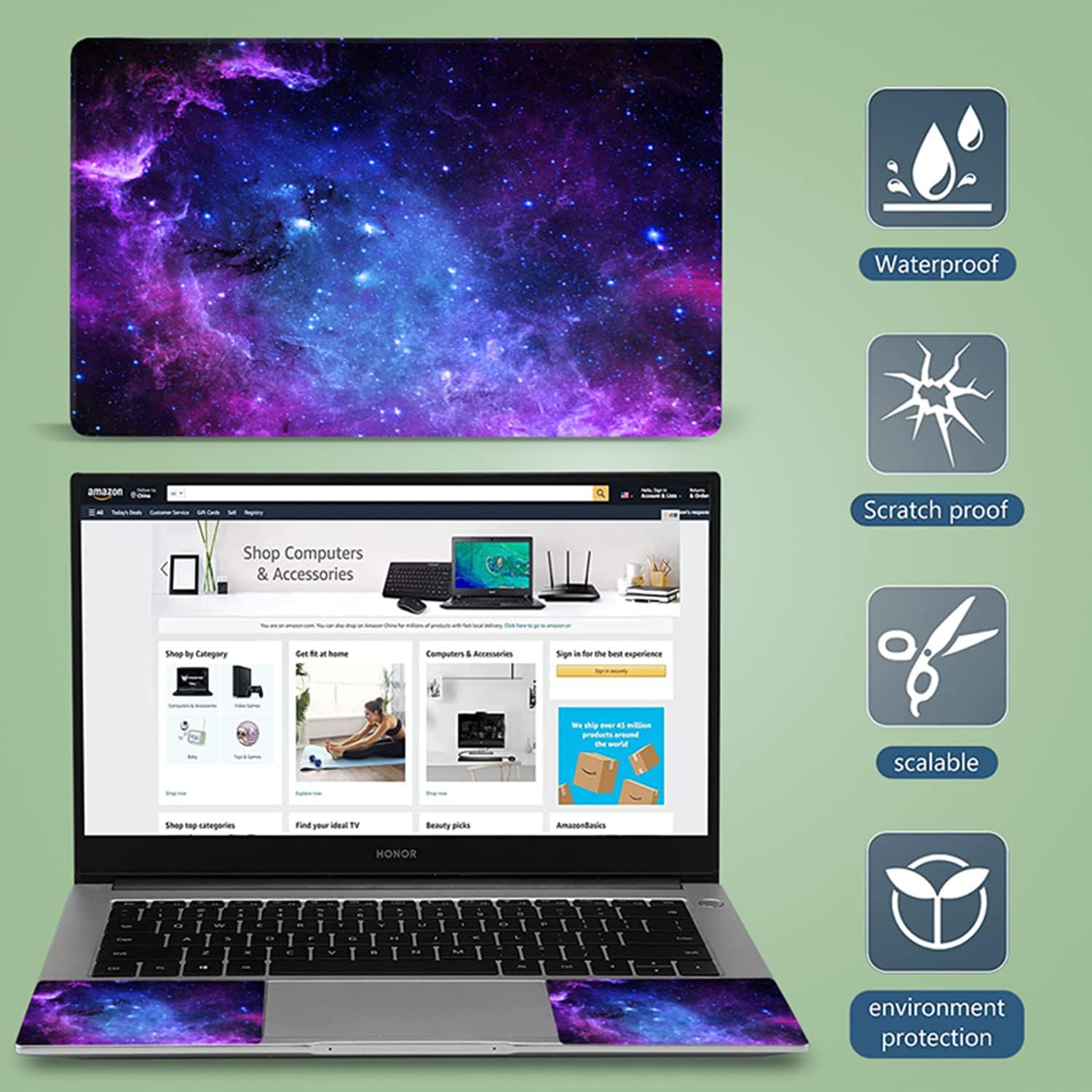 Blue Galaxy 11.6 13 13.3 14 15 15.6 inches Netbook Laptop Skin Sticker Reusable Protector Cover for Laptop Notebook FY-NEK-14 image 5