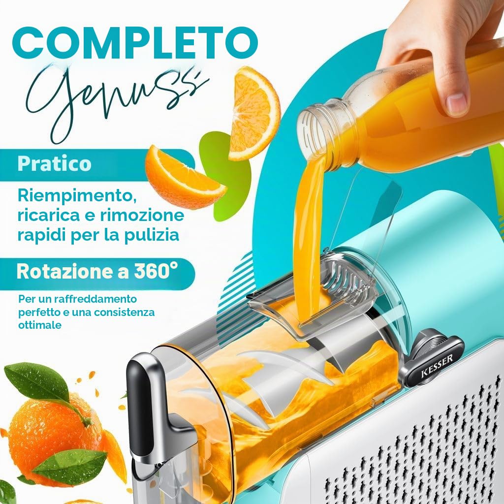 KESSER Slush - Macchina per la casa – Slush Ice Maker 2 l – per slush, cocktail gelato, frappè, frappè, frappé e succo congelato – in 25 minuti & con 6 programmi, con 3 tazze e ricettario, colore