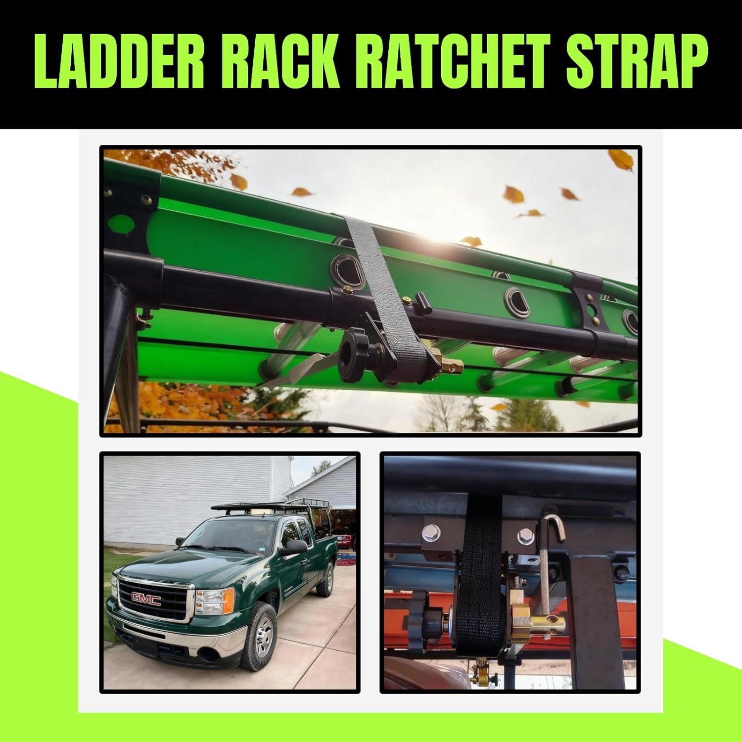 UMIRO 4-Pack Ladder Rack Ratchet Straps with J-Hook, 2" Black Round Tube Mount, 1.5" Wide x 7.5' Long Black Retractable Ratchet Tie Down Strap Roof Rack, 500 lbs Load Cargo Buckle Rack Lock Strap - Image 5