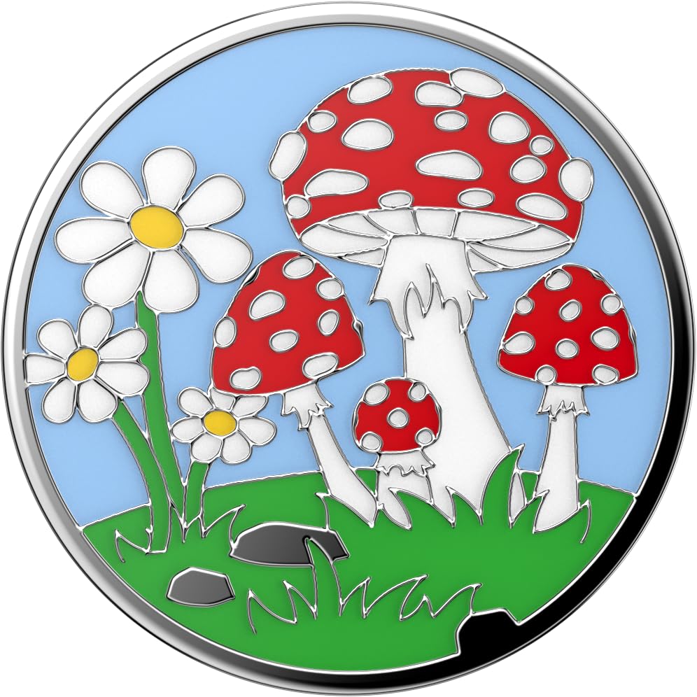 Image of PopSockets Adhesive Phone Grip, Holder, Phone Stand, Mushroom - Enamel Fun Guy