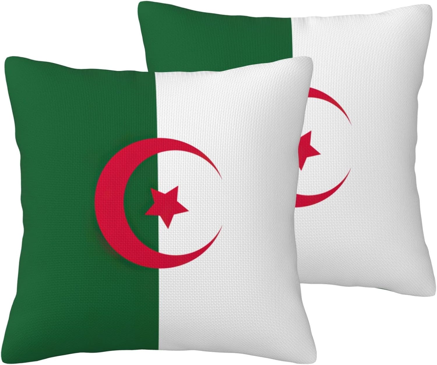 Flag of Algeria Imitation Linen Pillowcase -2 Sets, Fashionable Home Decoration, Used for Sofas, Gardens, beds