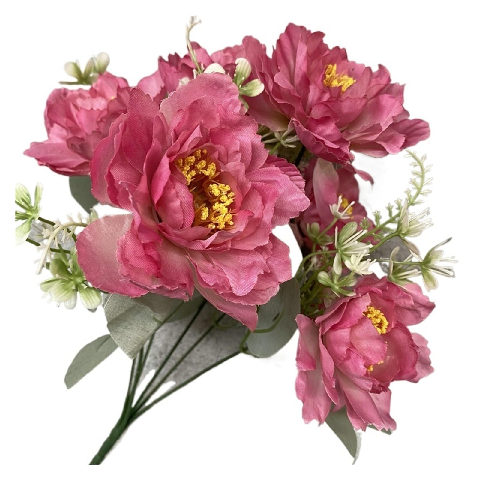 HamPaesk 1pc 35cm Artificial Flowers Silk Bouquet DIY Wedding Home Garden Decoration Fake Flower Arrangement Spring Decor(Rose red)