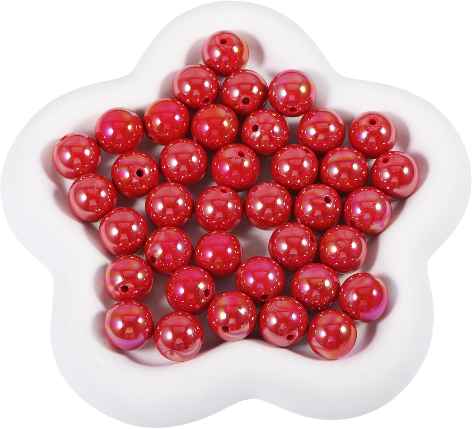 120Pcs 16MM Acrylic Beads for Jewelry Making,AB Color Acrylic Beads Red Round Bead for DIY Bracelets Necklace Keychain Mobile Phone Chain (AB Red, 16MM) - Image 9