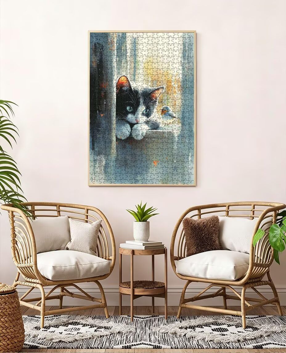 Puzzle 2000 Pezzi Uccello Gatto 3D Puzzle per Adulti Impegnativo, Educa Puzzles Artistico, Divertente E Stimolante Puzzles Decorativo per La Famiglia, Regalo e Decorazione Pareti BXHZW6-937