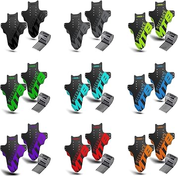 Bicycle Fenders, 2-Piece MTB Mountain Bike Mud Guard Front and Rear Compatible Bicycle Mud Guard Set Downhill Mountain Bike Front and Rear Mudguard Fits 20-29 Inch Fat Tire Bikes and All