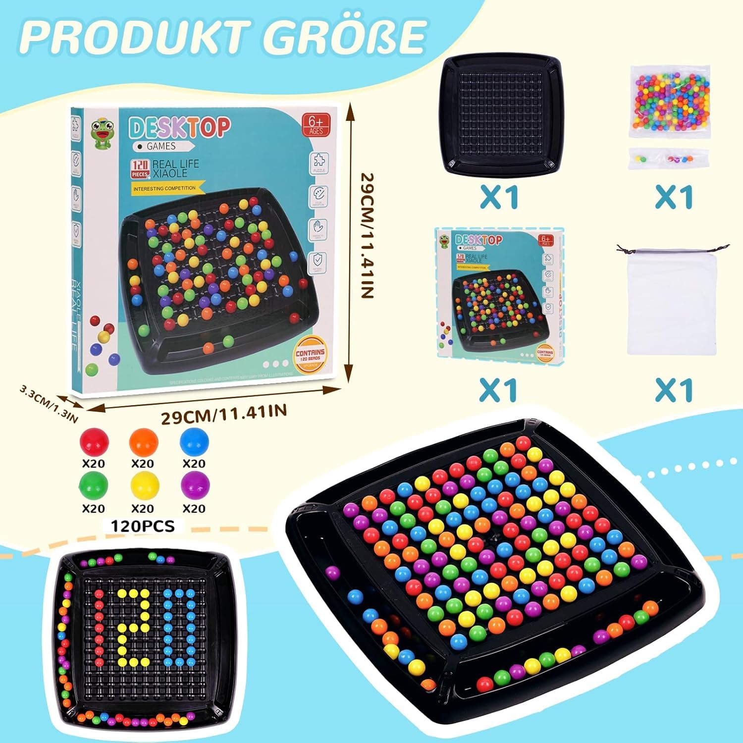 Juego De Mesa Intelectual Rainbow Ball – 168 Piezas De Ajedrez De Eliminación De Colores, Tablero De ABS Para Desarrollar El Pensamiento Espacial, Regalo Para Niños Y Adultos