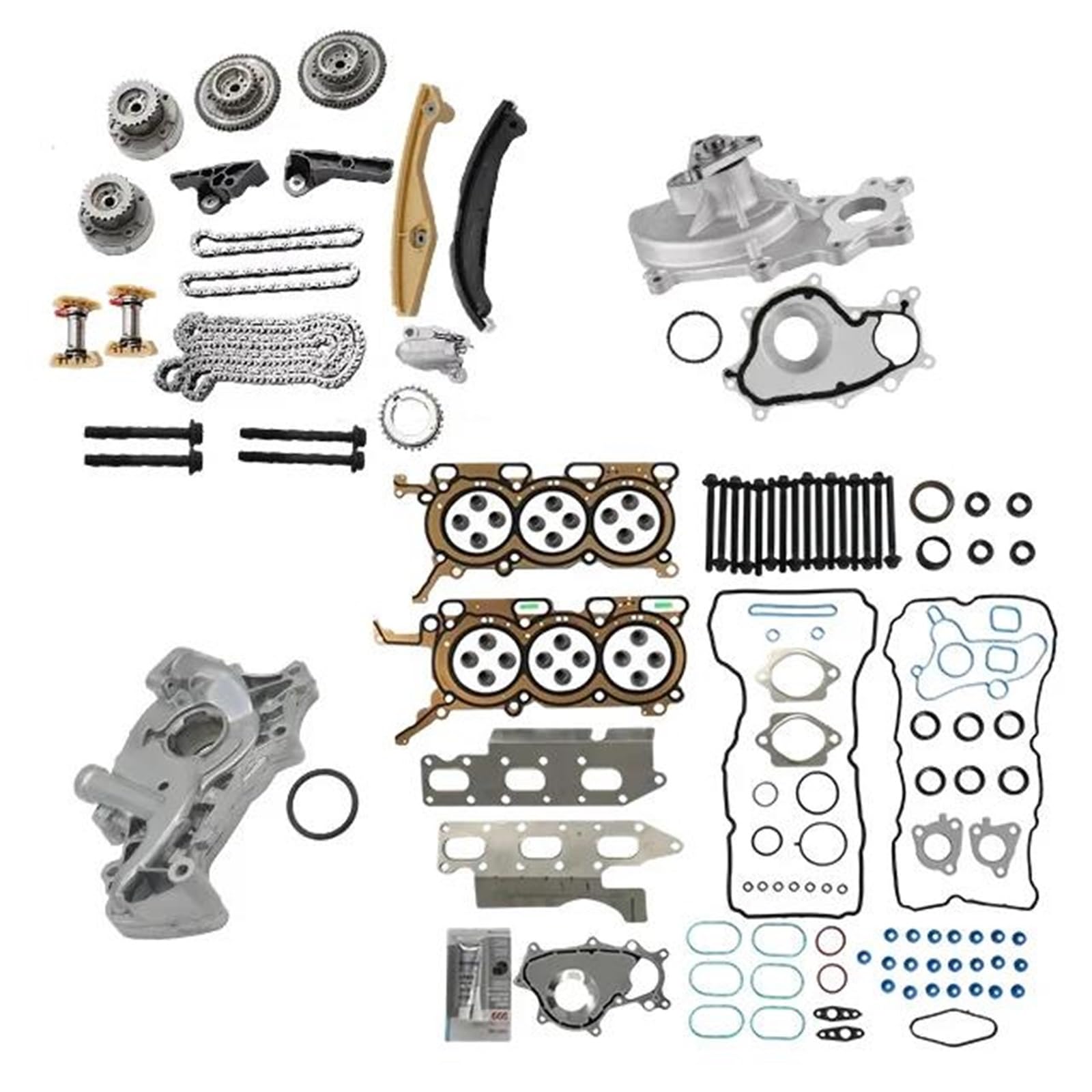 Kit Revisione Motore Completo Guarnizioni Catena Distribuzione Olio Pompa Dell'acqua Per Ford Per Expedition F-150 Per Transit 3.5L 2015-2018 Kit revisione