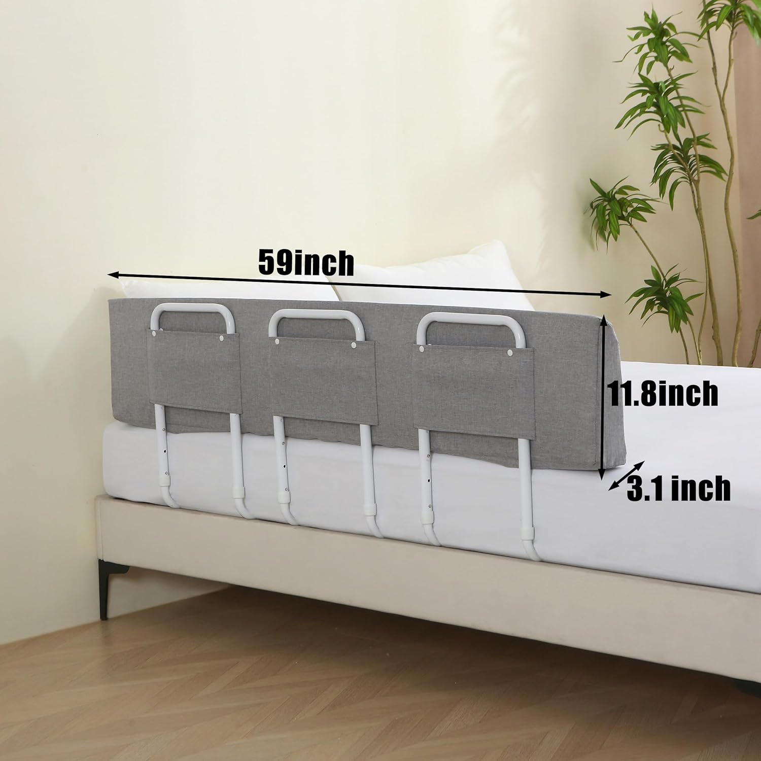 Bed Guard Rail for Toddlers, 59inch Foam Padded Side Rail for Queen King Twin Full Size Bed, Bedrail for Toddler, Bed Railing