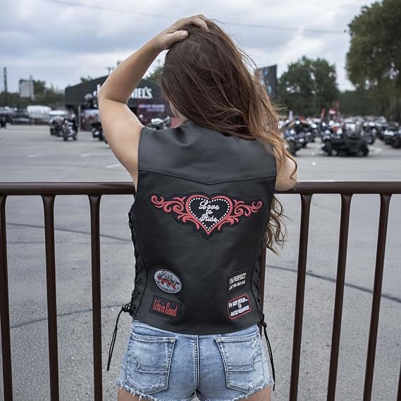 Event Leather Women's 9 Patches Vest