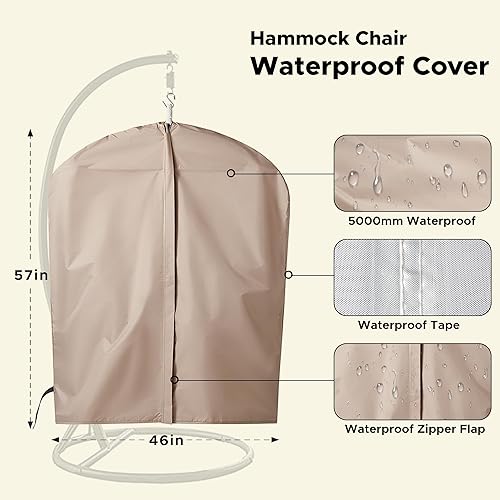 Miniatura 10 de Hamaca para interior y dormitorio, con barra separadora de acero de 500 libras, con anillos antideslizantes, para interiores y exteriores