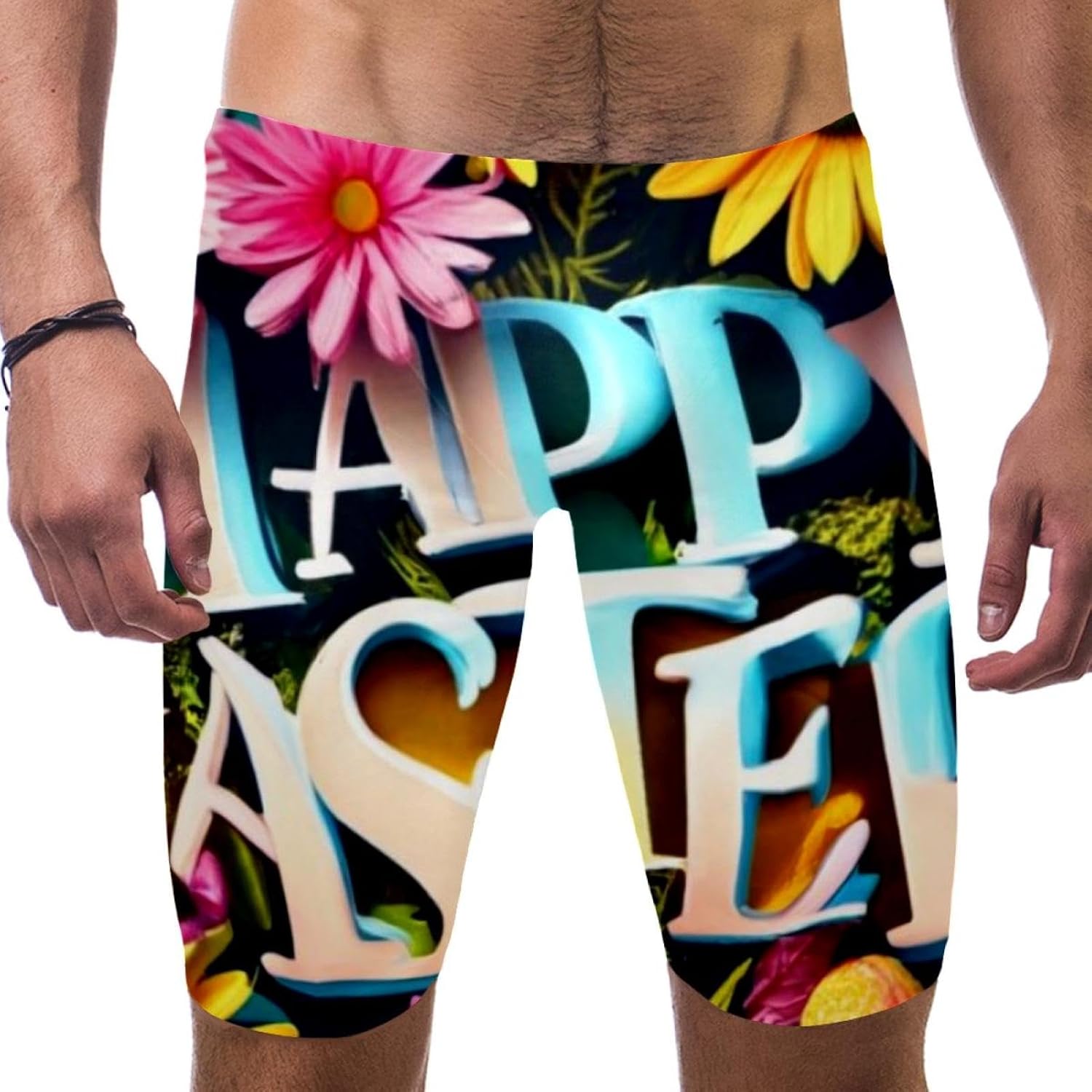 Happy Easter Boy's Swimming Jammers Swimming Shorts for Men's Swimming Trunks Tight