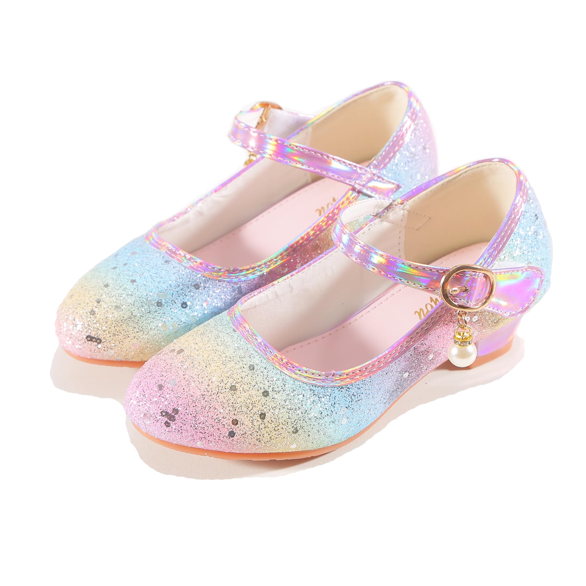 ALPHELIGANCE Girls Flats Sparkle Party Mary Jane Princess Dress Shoes
