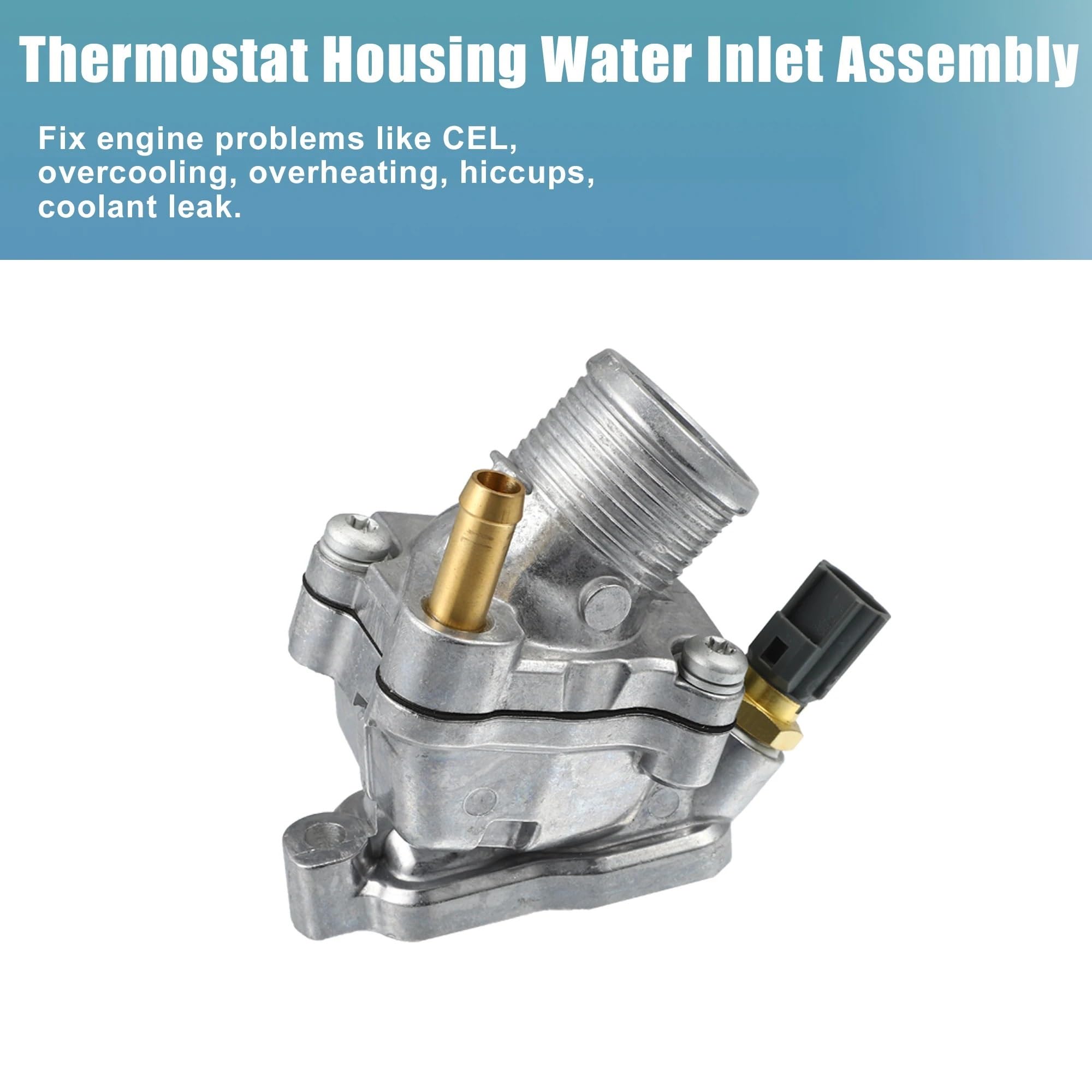 Termostato de refrigerante del motor Termostatos d 31293698 Conjunto de carcasa del termostato del refrigerante del motor, compatible con Volvo XC90 03-06