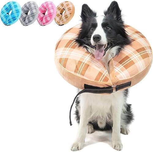 BEAUTYZOO Collar inflable de cono para perros pequeños, medianos y grandes, collares E de recuperación suave, alternativa después de la cirugía,