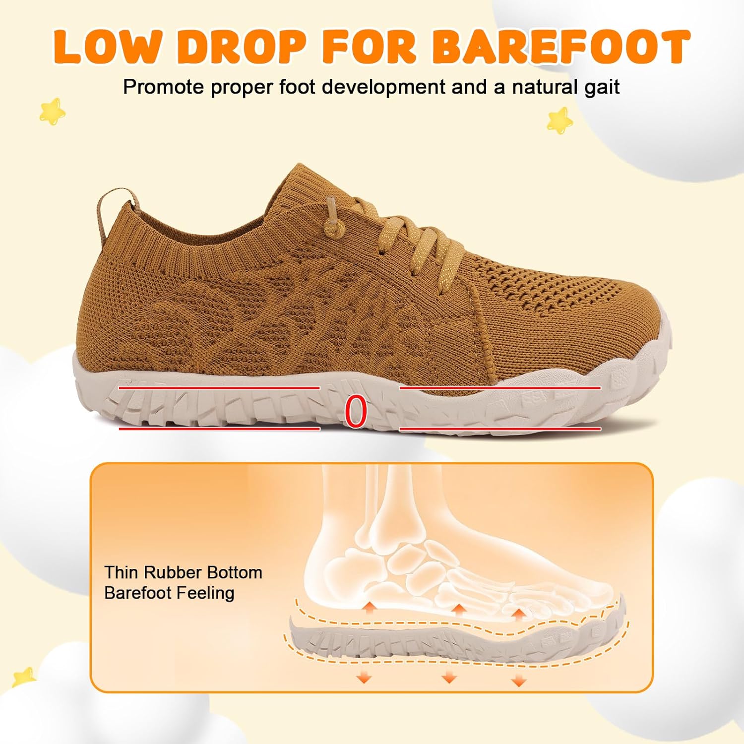 JOINFREE Kids Barefoot Shoes Boys Girls Wide Slip On Shoes Big Kids Breathable Hiking Sneakers Zero Drop Toddler Lightweight Walking Tennis Sneakers Indoor Outdoor - Image 7