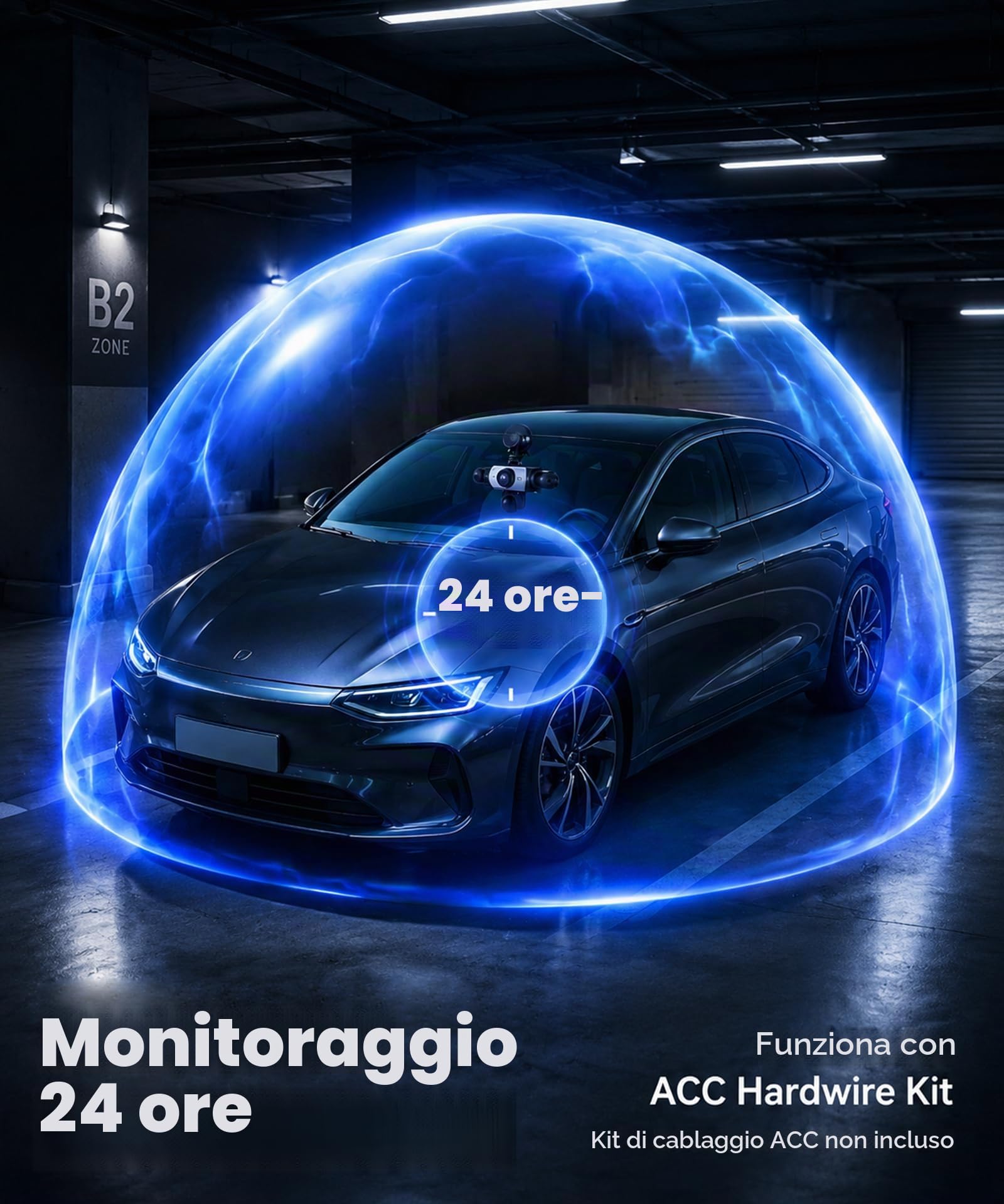 Rimoody 5 Canali Dashcam Auto 360°, 5 Telecamere HD 1080P Anteriore Posteriore Sinistra Destra, 3.16" IPS Schermo Dash Cam, Visione Notturna IR, Registrazione Loop, Sorveglianza Parcheggio 24 Ore