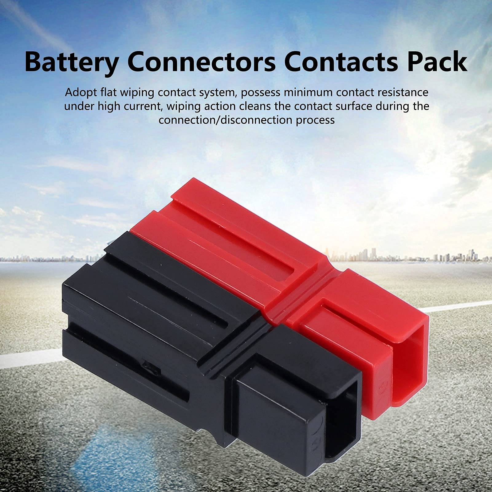 10 paia di connettori per batteria, contatti 75A, connettori placcati in argento, connettori rossi e neri, per modulo singolo + terminali
