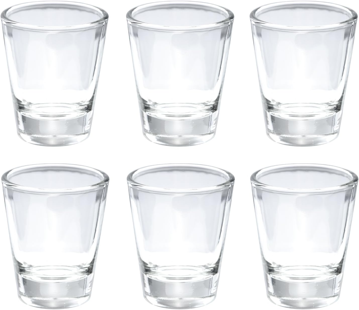 Thirsty Rhino Karan, Round 1.5 oz Shot Glass with Heavy Base, Clear Glass, Set of 12