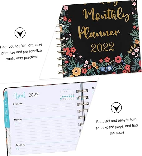 Miniatura 8 de MAGICLULU Agenda 2022 2022 2022, cuaderno diario para estudiantes, cuaderno A5, bloc de notas, bloc de notas de citas, bloc de notas de escritorio,