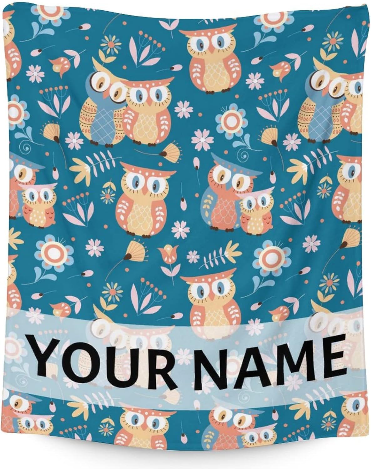 Personalized Owl Blanket Gifts with Name 30"x40" Cute
