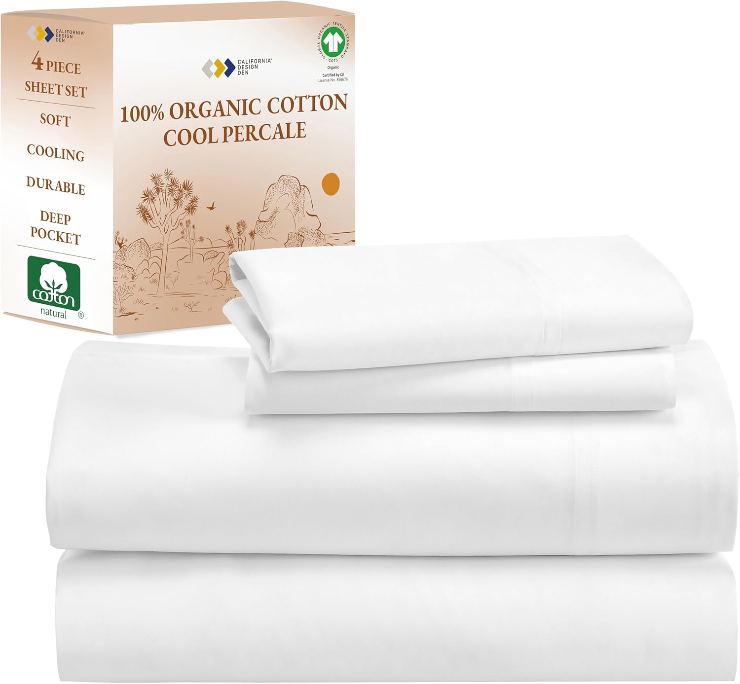 California Design Den Percale California King Sheets Set