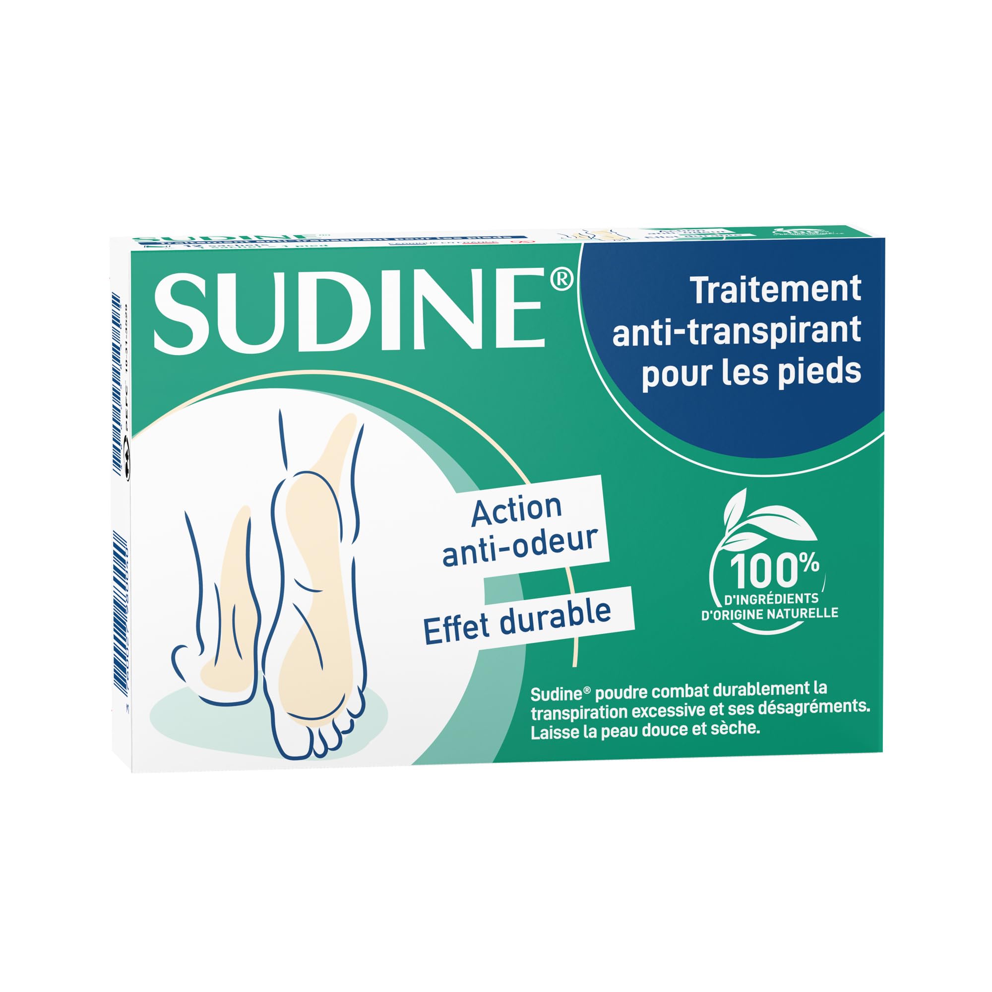 Sudine - Polvo antisudor, caja de 6 bolsas dobles